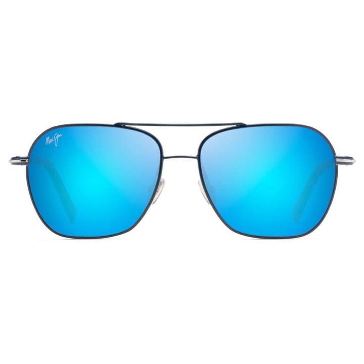 MAUI JIM MANO B877-03/DARK NAVY WITH SILVER STRIPE/BLUE HAWAII/57