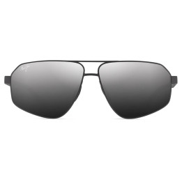 MAUI JIM KEAWAWA DSB620-02/MATTE GUNMETAL WITH BLACK/DUAL MIRROR SILVER TO BLACK