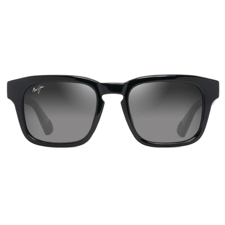 MAUI JIM MALUHIA GS643-14/SHINY BLACK WITH TRANS LIGHT GREY/NEUTRAL GREY
