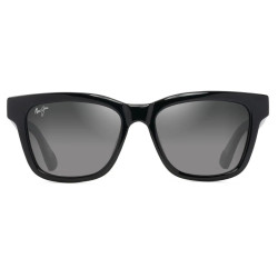 MAUI JIM HANOHANO GS644-14A/SHINY BLACK WITH TRANS LIGHT GREY/NEUTRAL GREY