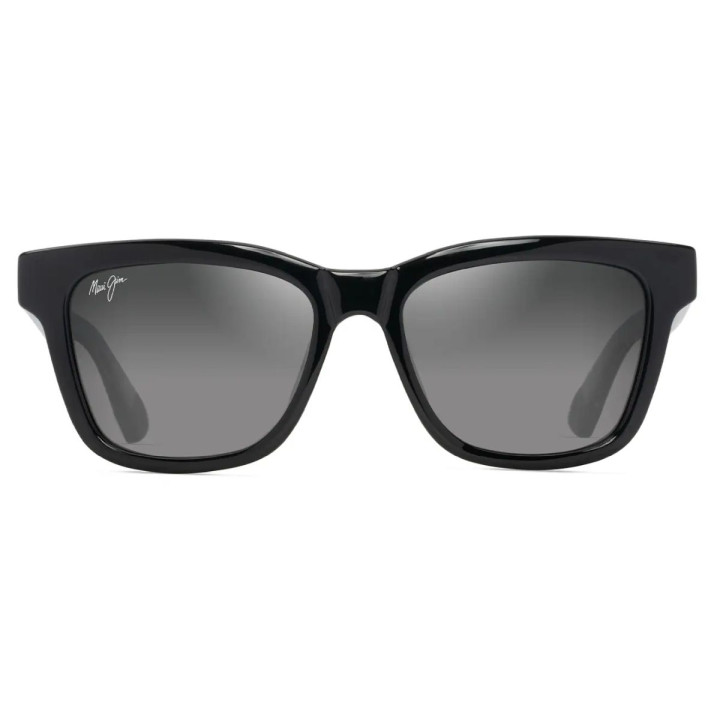 MAUI JIM HANOHANO GS644-14A/SHINY BLACK WITH TRANS LIGHT GREY/NEUTRAL GREY