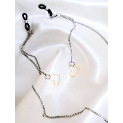 DANGLING HEARTS ΑΣΗΜΙ ΑΛΥΣΙΔΑ ΓΥΑΛΙΩΝ ΑΠΟ ΑΤΣΑΛΙ ΜΕ ΧΡΥΣΕΣ ΚΑΡΔΟΥΛΕΣ