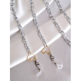 SILVER LOVERS ΑΣΗΜΙ ΑΛΥΣΙΔΑ ΓΥΑΛΙΩΝ ΜΕ ΧΡΥΣΕΣ ΚΑΡΔΟΥΛΕΣ
